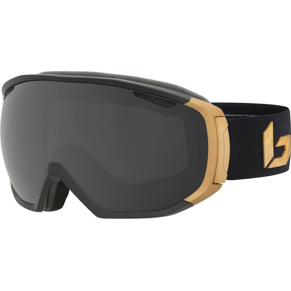 Matte Black Gold Snow Goggles Z4295