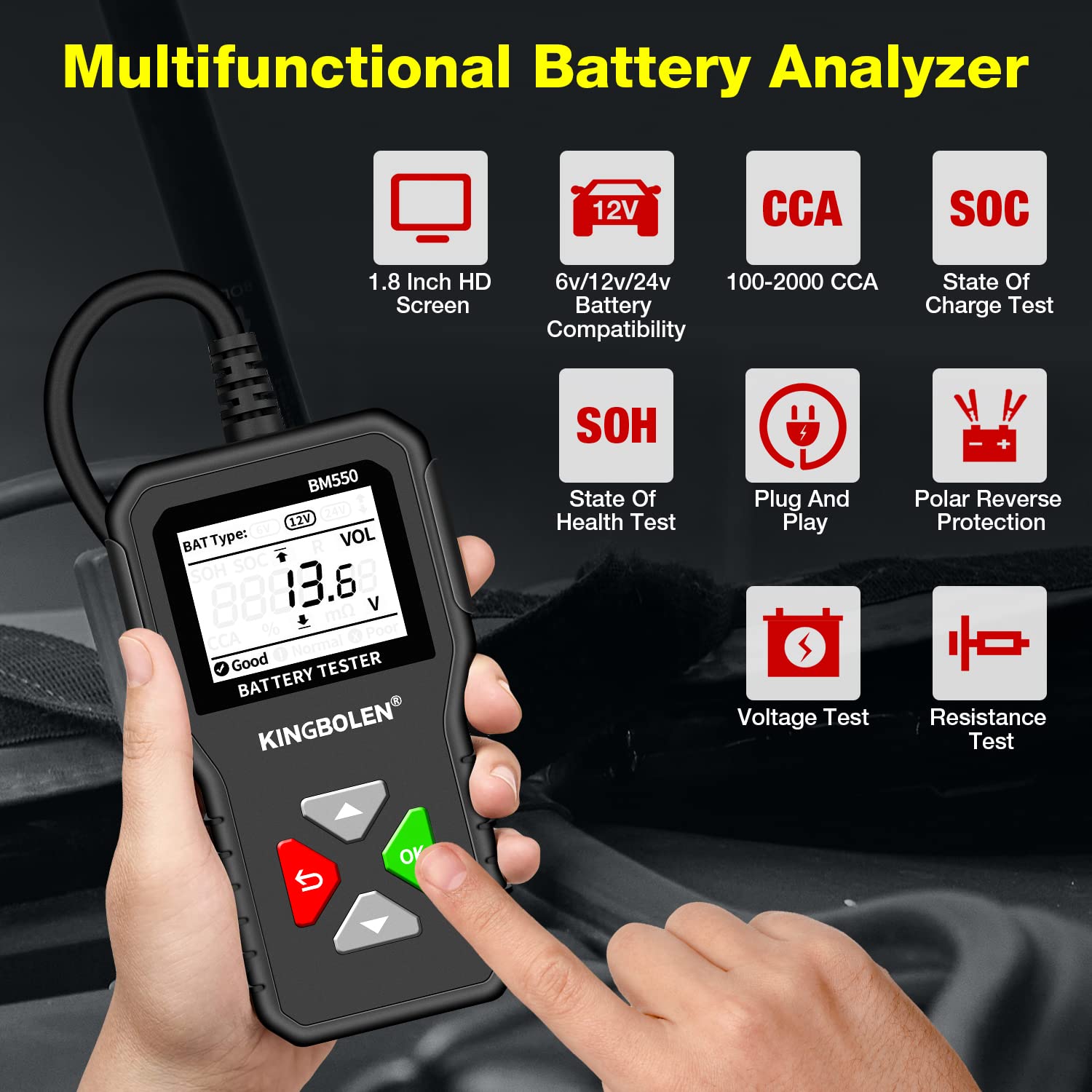 6V 12V 24V Car Battery Tester G238