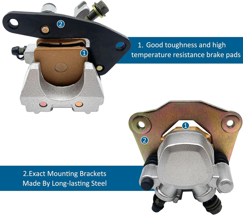 Front Left Right & Rear Brake Calipers for Suzuki Vinson 500 LT-A500F/LT-F500F 2003-2007 Pack of 2 X25530