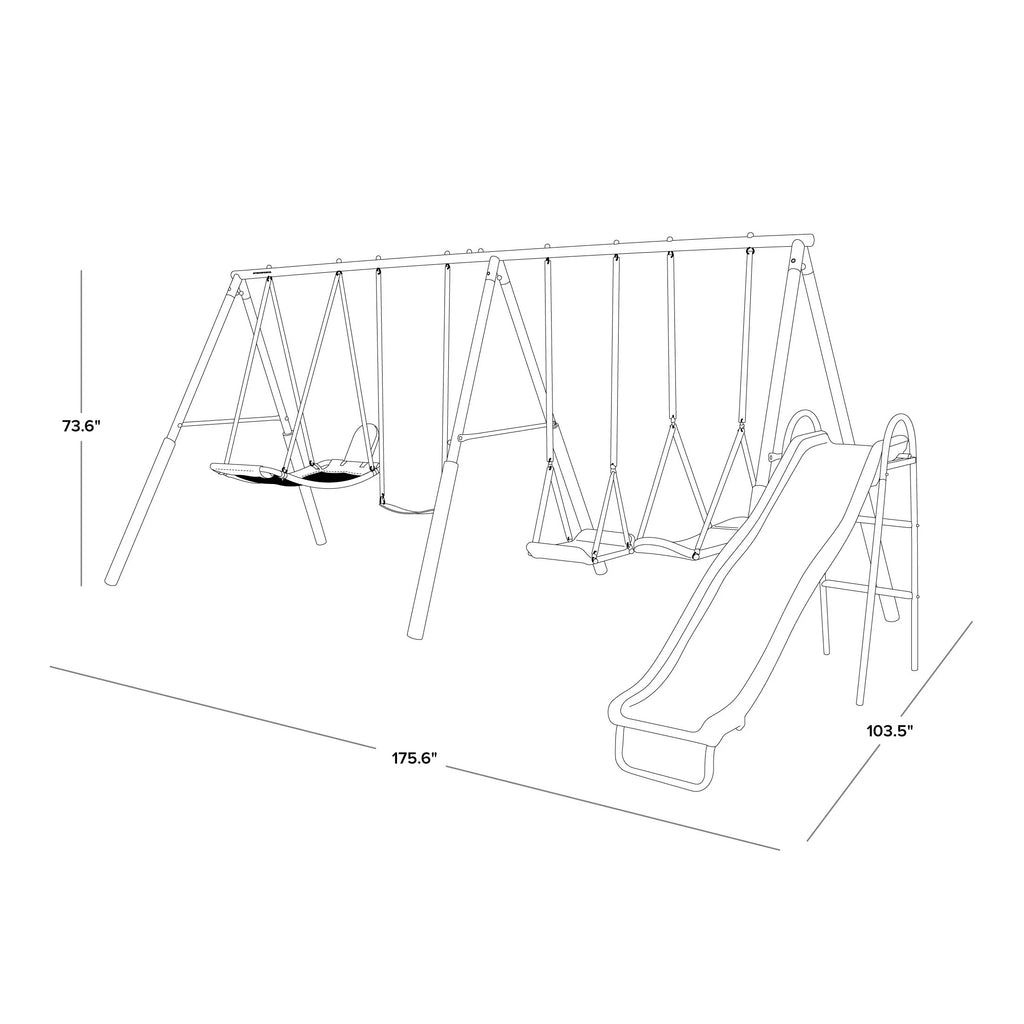Metal Swing Set W3673