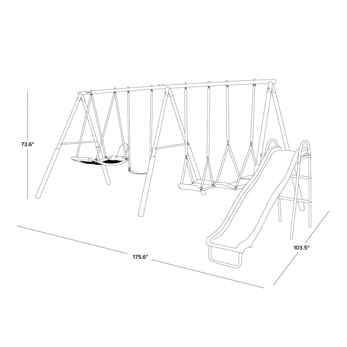 Metal Swing Set W3673