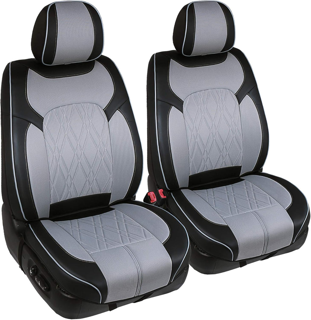 Black Faux Leather 3D Semi-Custom Car Seat Covers P160