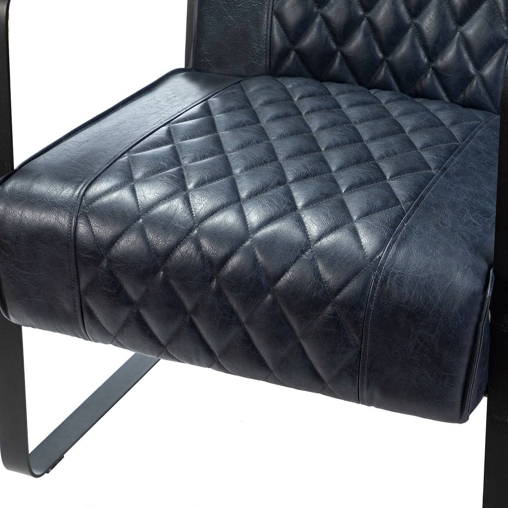 Blue PU Tufted Back Chair D525779
