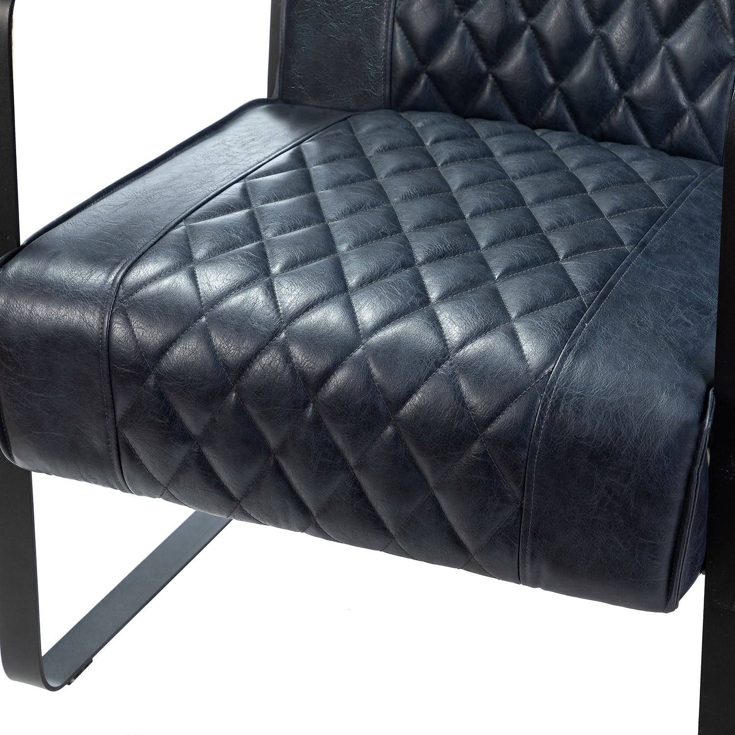 Blue PU Tufted Back Chair D525779