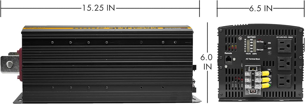 12V 5000 Watt Power Inverter with Remote Control, 10000 Watt Surge Peak T361833