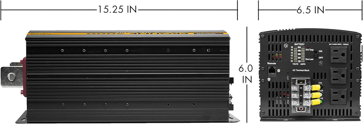 12V 5000 Watt Power Inverter with Remote Control, 10000 Watt Surge Peak T361833