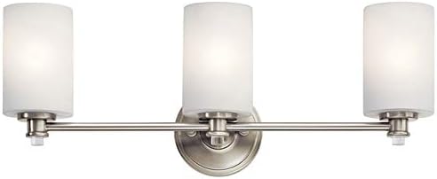 Brushed Nickel 3 Light LED Vanity Light with Glass Accent S43766