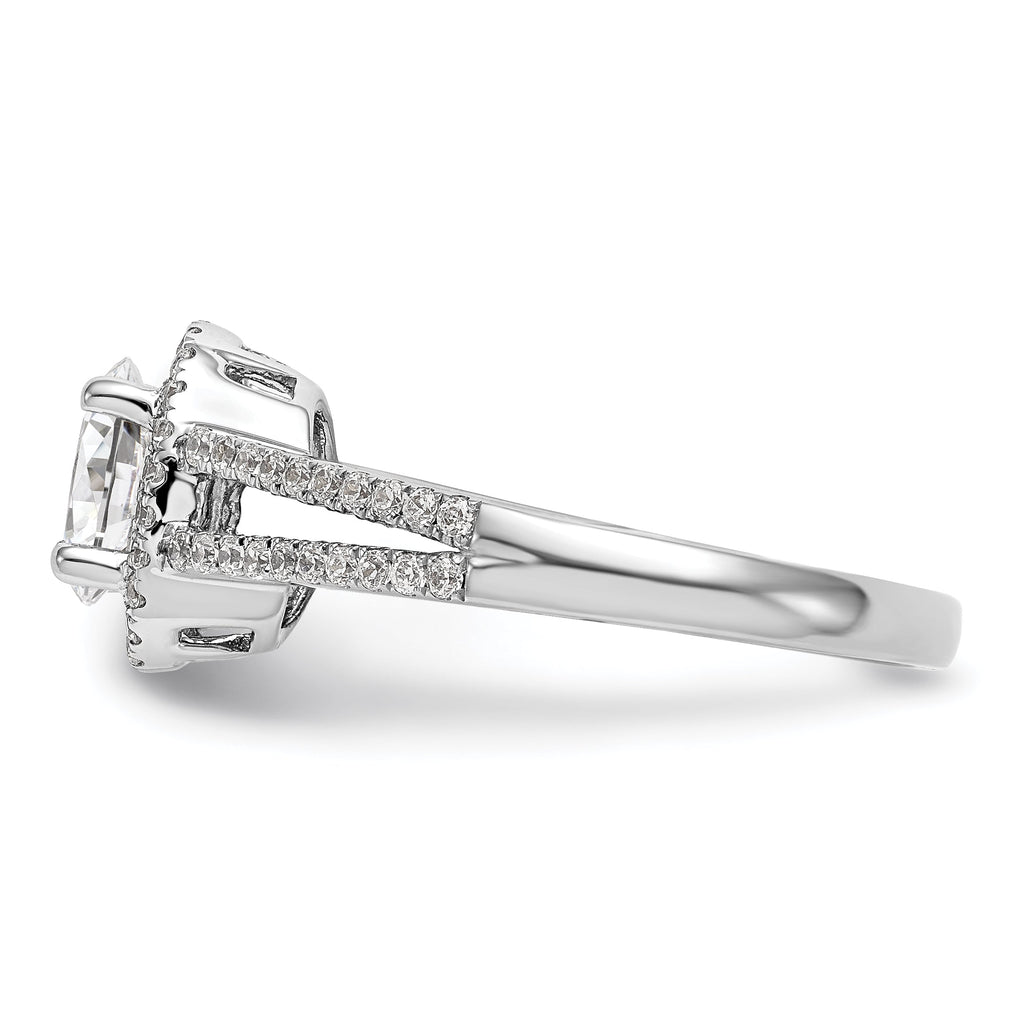 14K White Gold Oval Halo Engagement Ring B43976