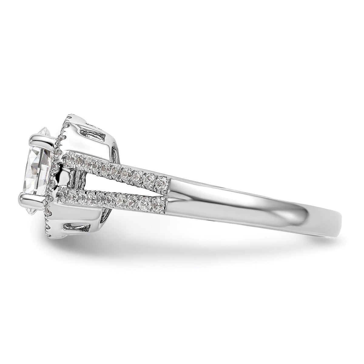14K White Gold Oval Halo Engagement Ring B43976