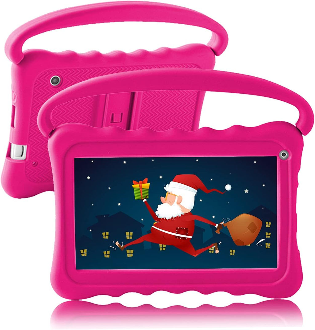 Kids Tablet 7 32GB with WiFi Dual Camera Android 10 Parental Control Shockproof Case Rose Red Pack of 2 K57801
