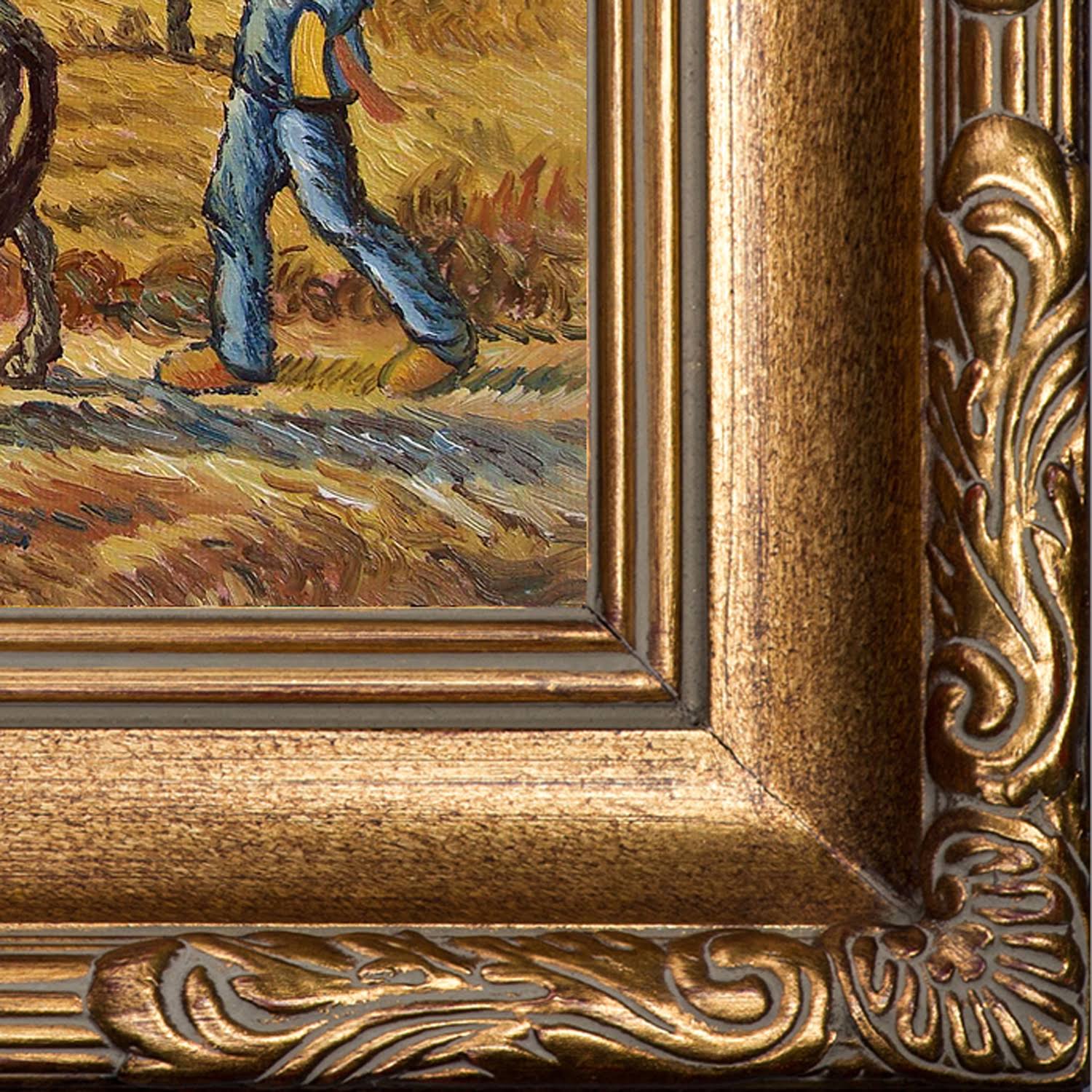 Van Gogh Peasant Couple Going to Work with Florentine Gold Frame W882