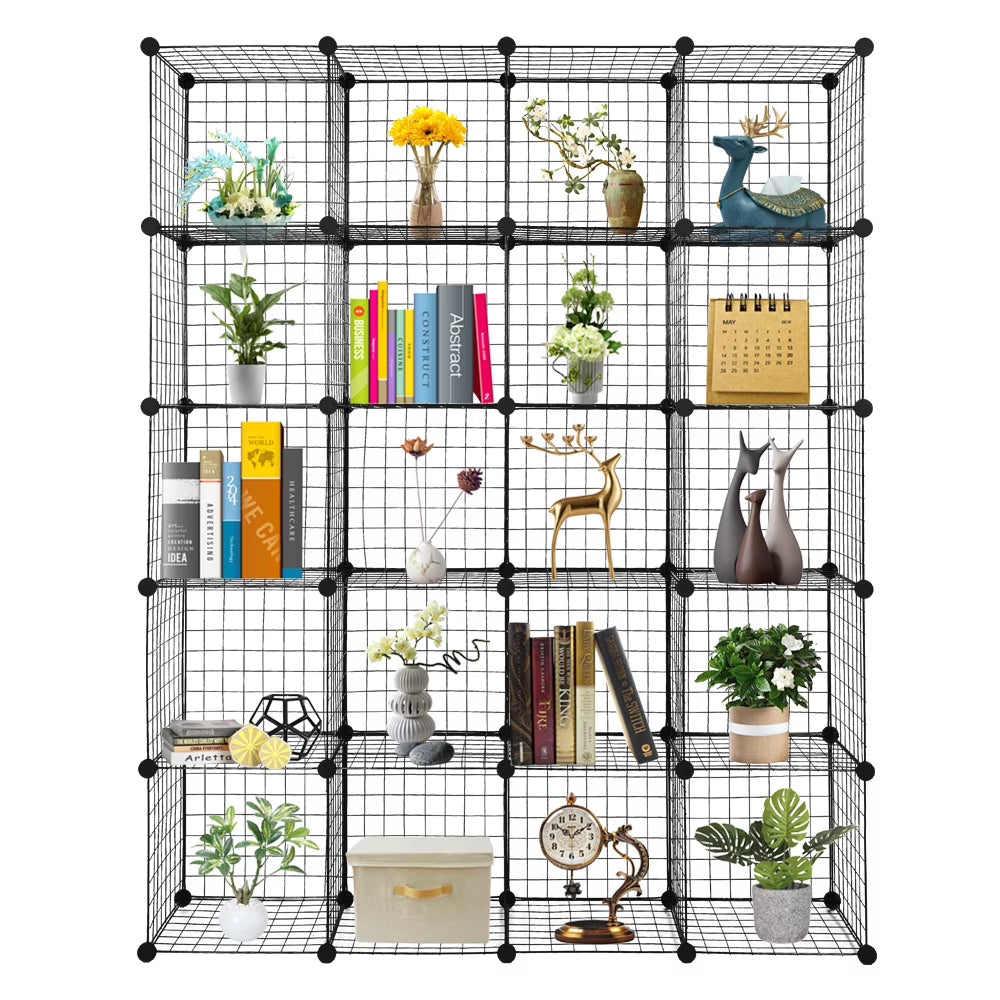 20-Cube Metal Wire Cube Storage Shelves Organizer K1876