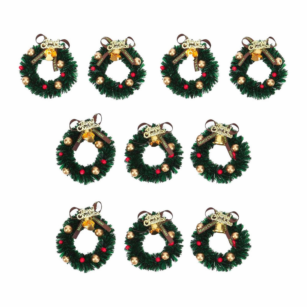 10Pcs Mini Wreaths Dollhouse Decorations Q96533