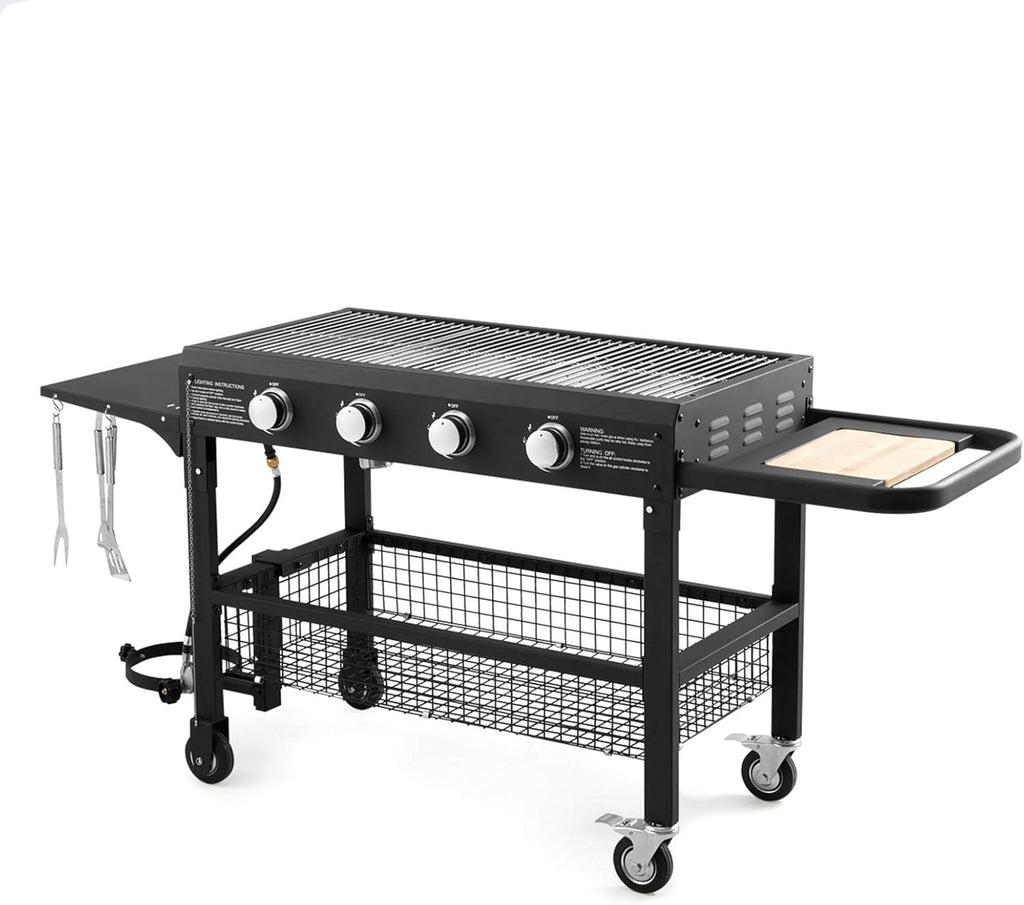4-Burner Portable Propane Gas Grill with 48000BTU Steel Outdoor Grill R6570