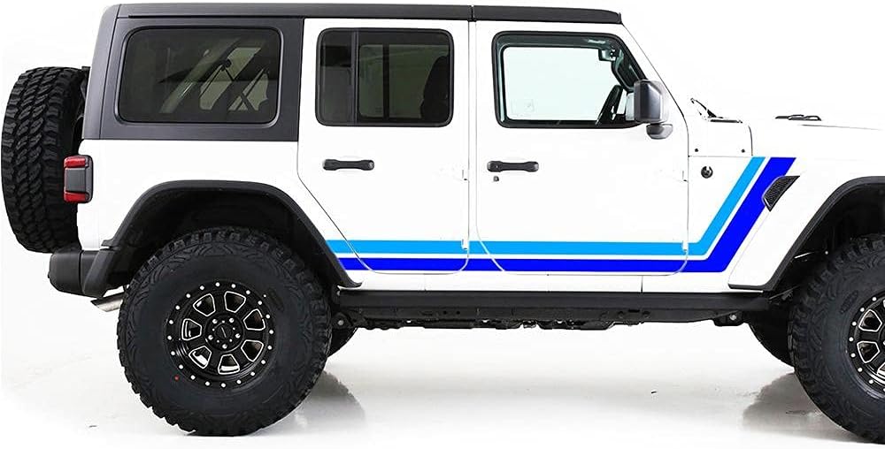 Vinyl Decals Compatible with Jeep JL Wrangler (Yellow-Orange) S749