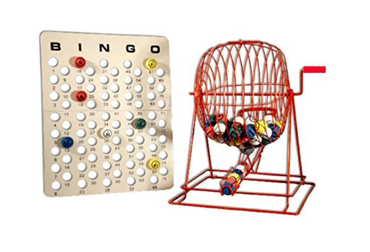 Red Extra Large Bingo Cage with Ping Pong Bingo Balls H3866