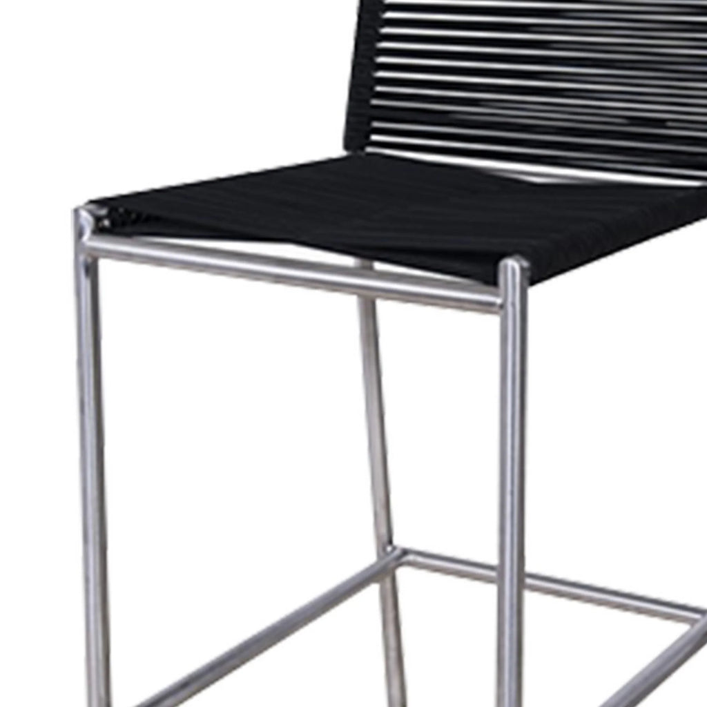 Gray Steel Black Outdoor Counter Height Stool R647545