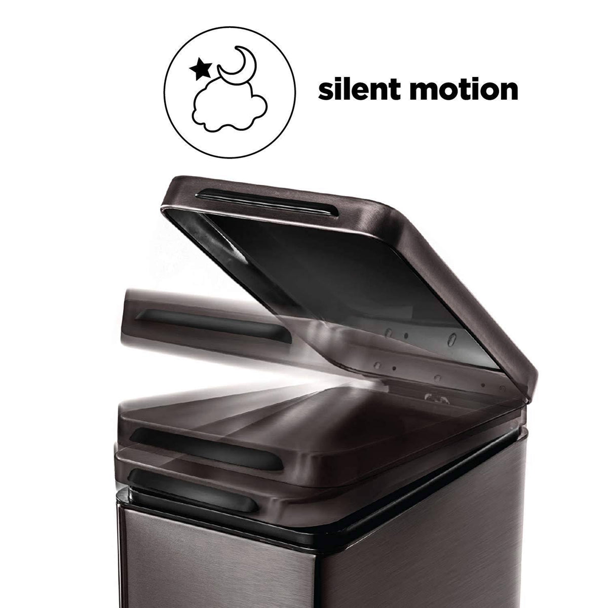 12 Gallon Black Trash Can S388
