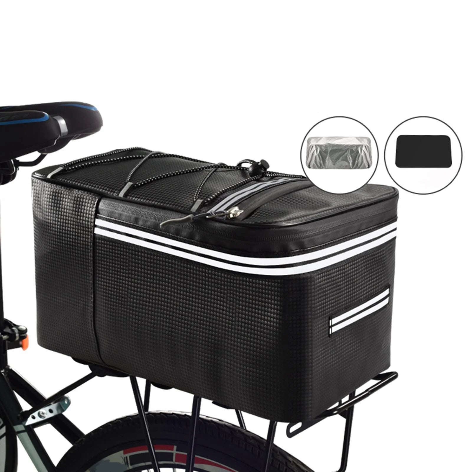 Rear Carrier Bag Trunk PU Leather Waterproof 15L Bike Pannier H340