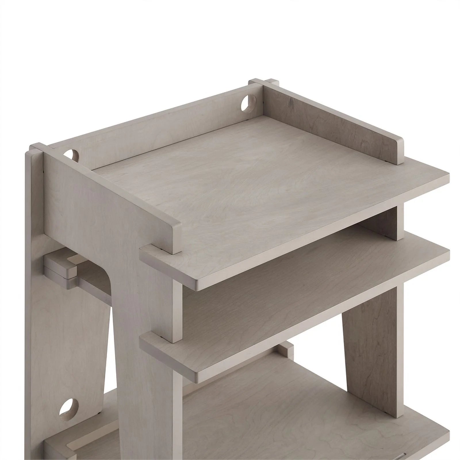 Gray MDF Wood and Birch Veneer Turntable Stand M137