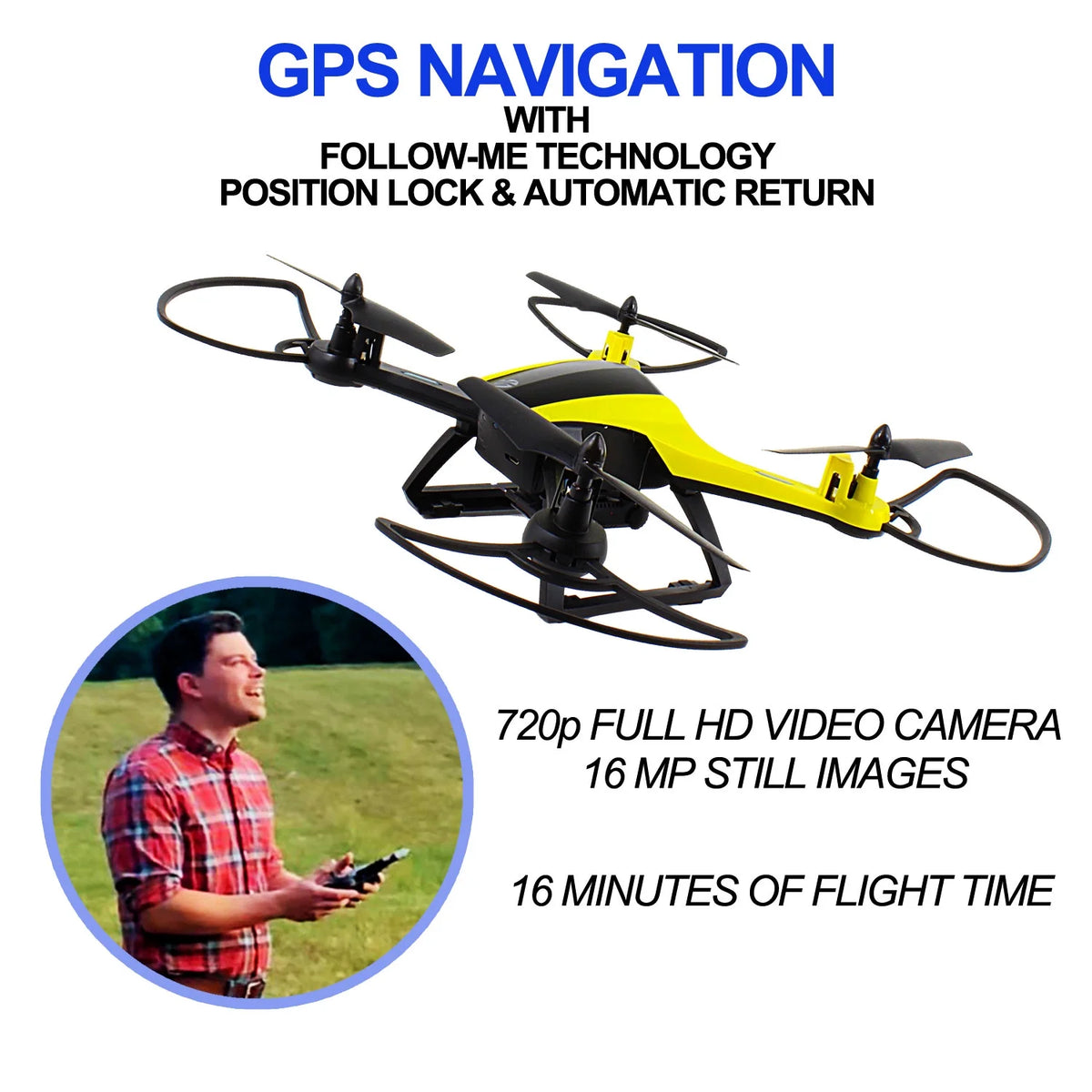 Black and Yellow Aerial Camera Drone A656