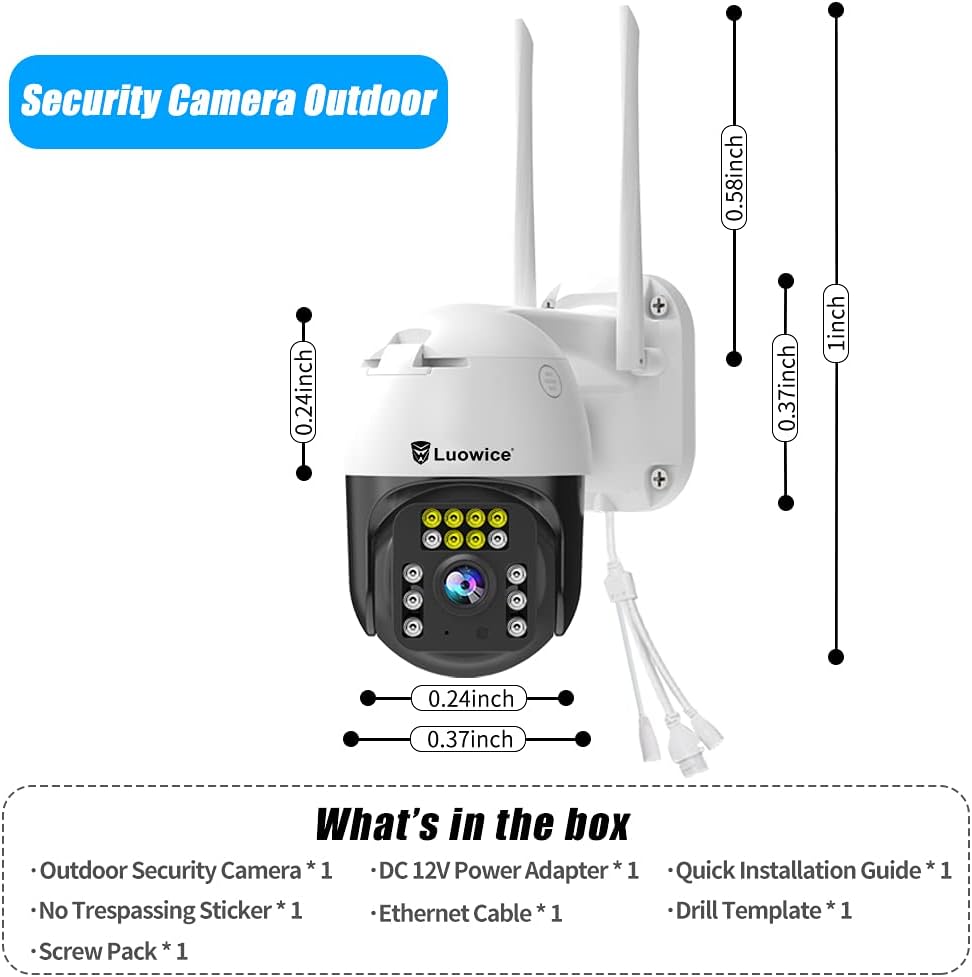 5MP PTZ WiFi IP Security Camera with Color Night Vision A6726