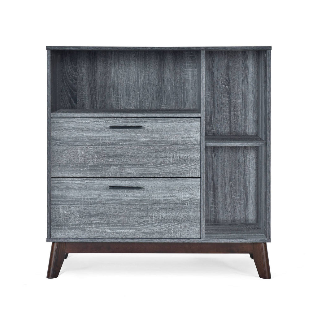 2 Drawer Cabinet Sonoma Gray Oak/Walnut P670661