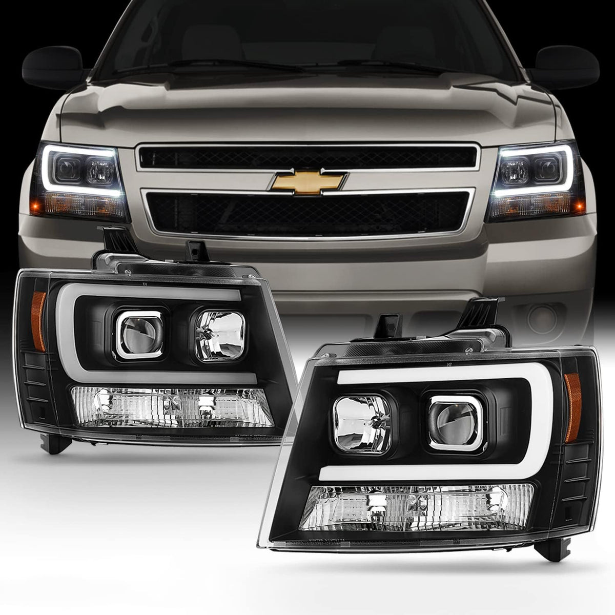 Black Projector LED Headlights Pair K356631