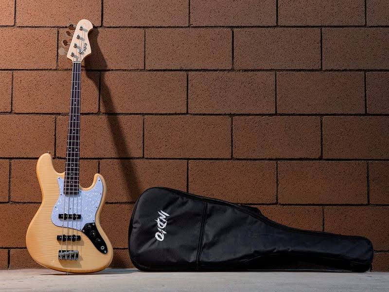 Natural Flamed Maple Electric Bass with Gig Bag G8840
