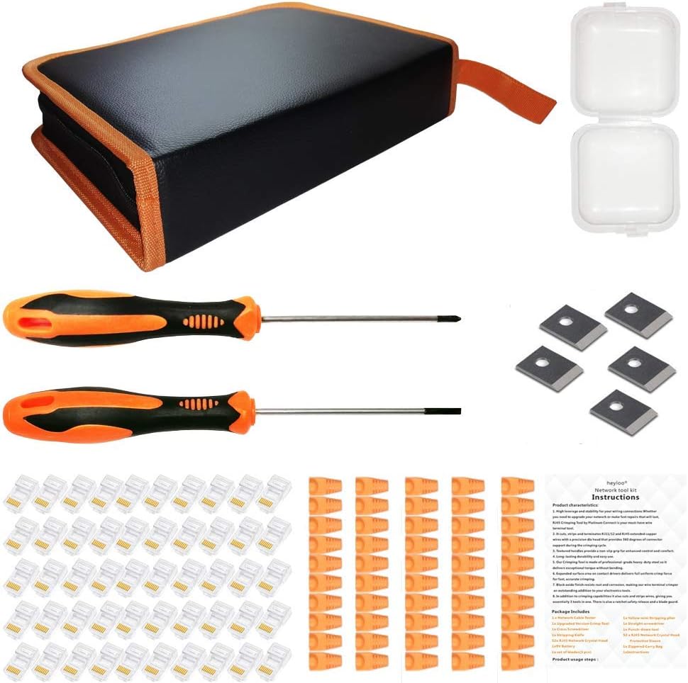 13 in 1 Network Computer Repair Kit with RJ45 Crimp Tool, Cable Tester, Punchdown Tools U213022