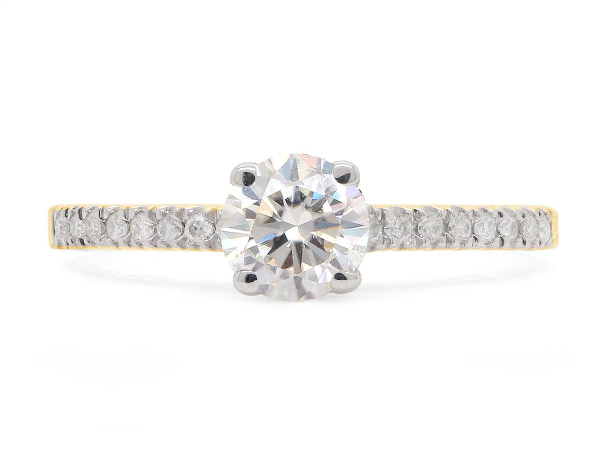 14K Solid Yellow Gold Solitaire Engagement Ring with 1/2 ct. t.w Round Cut Lab Created Moissanite R6624