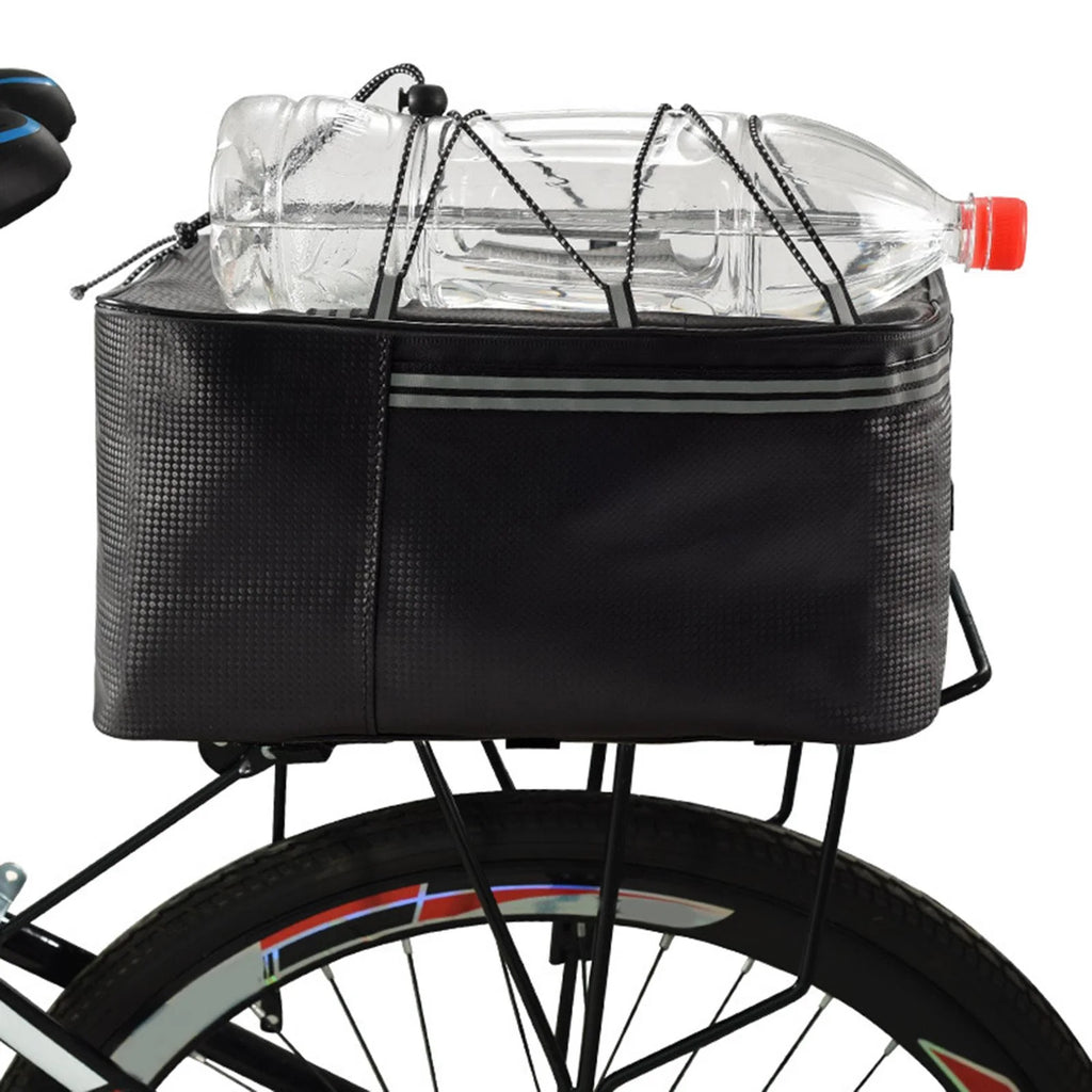 Rear Carrier Bag Trunk PU Leather Waterproof 15L Bike Pannier H340