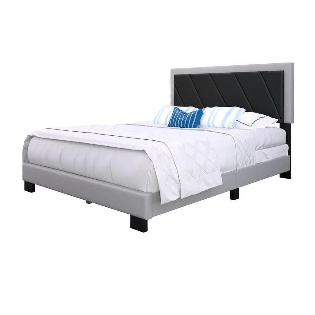 Faux Leather Upholstered Platform Bed P75911