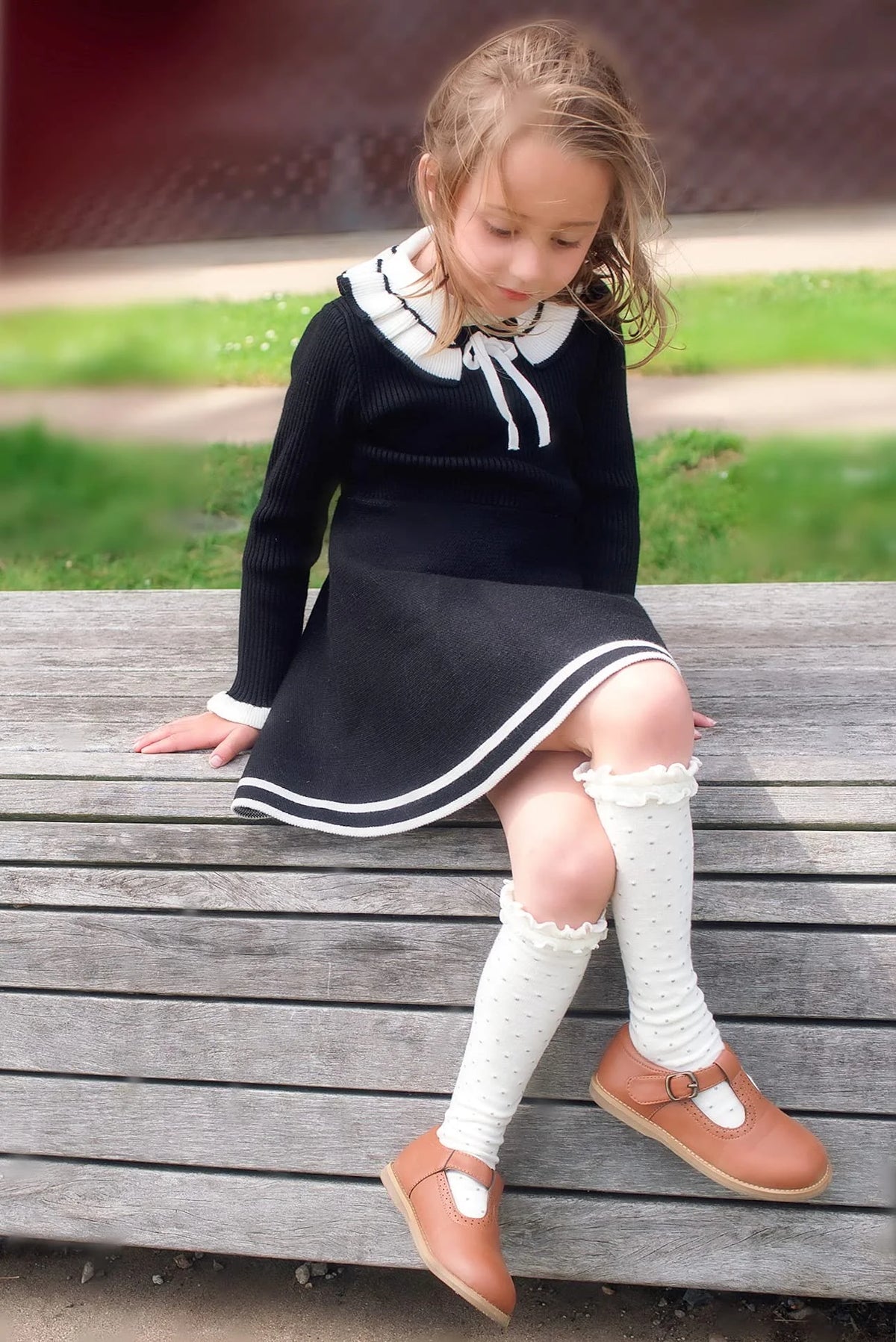Girl's T-Strap Mary Jane Flat Dress Shoe N8273