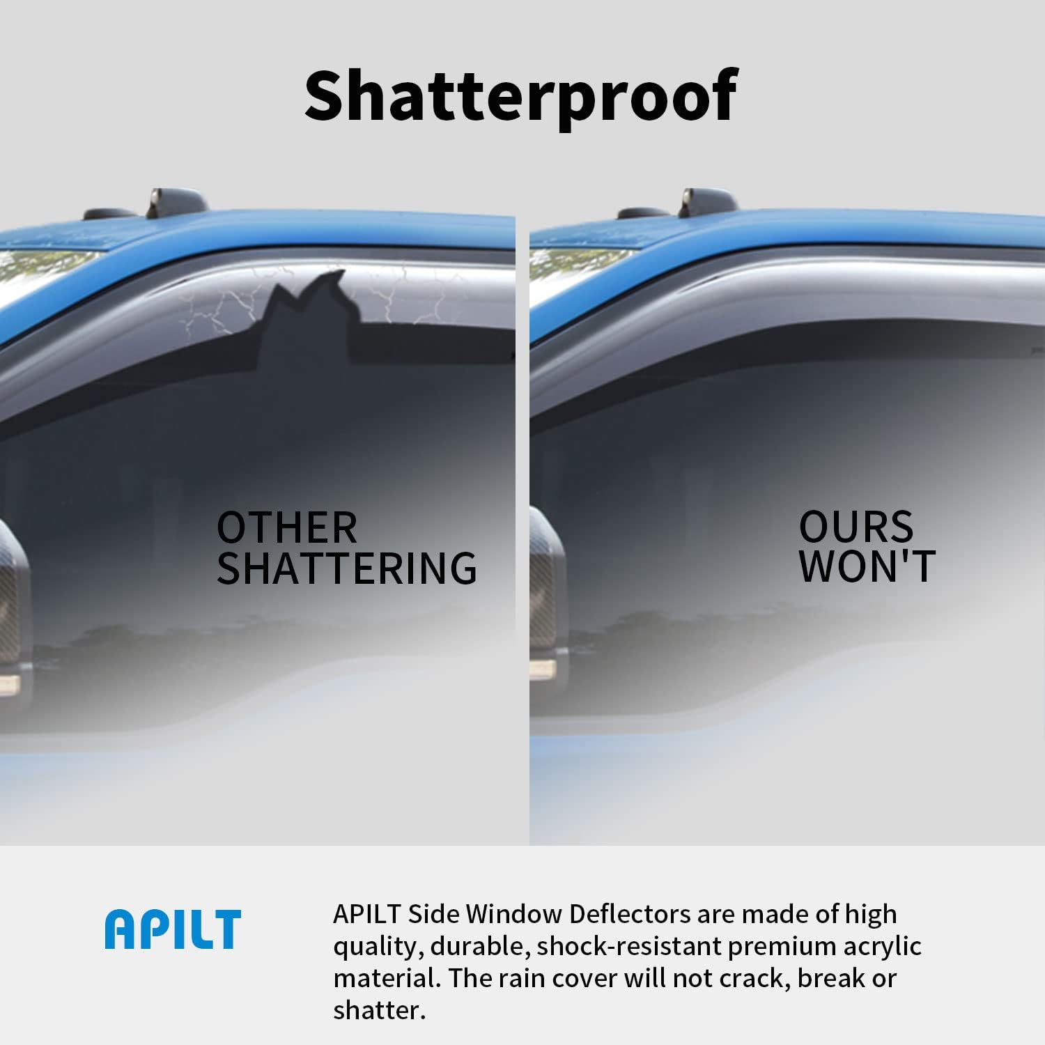 Tape-On Rain Guards Vent Visors Side Window Deflectors Dark Smoke 4-Piece Set P127