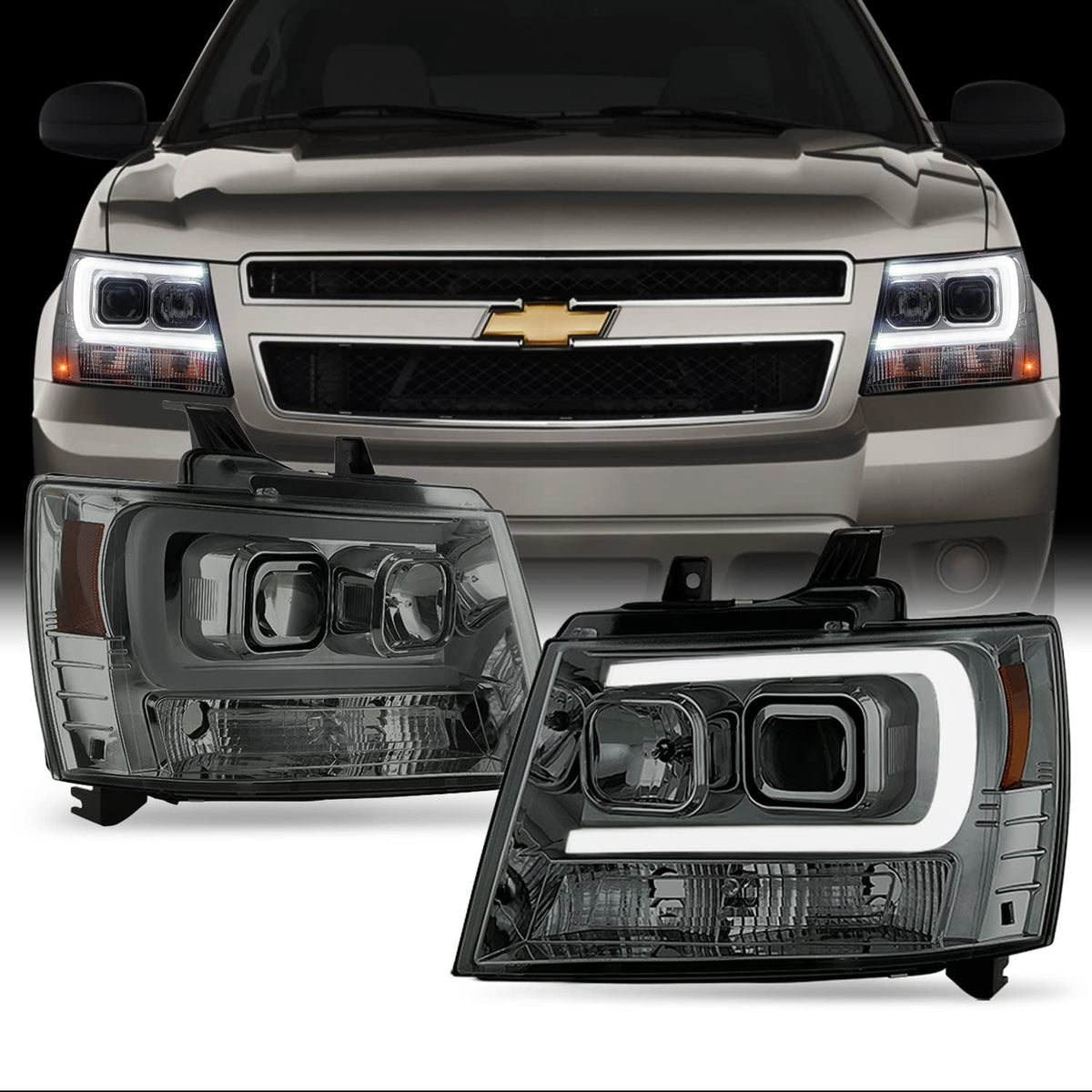 Black Projector LED Headlights Pair K356631