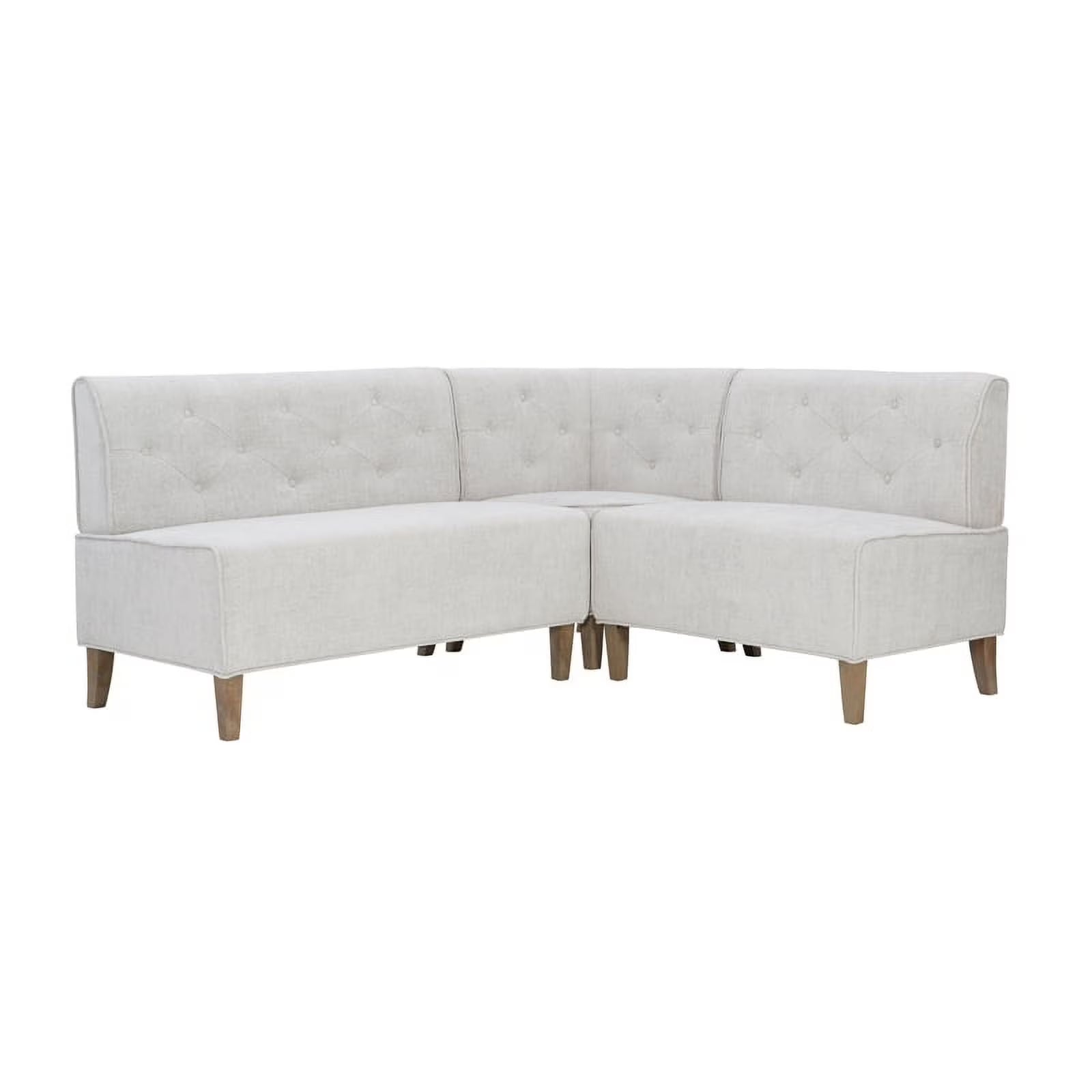 Light Gray Wooden Upholstered Corner Nook X7974