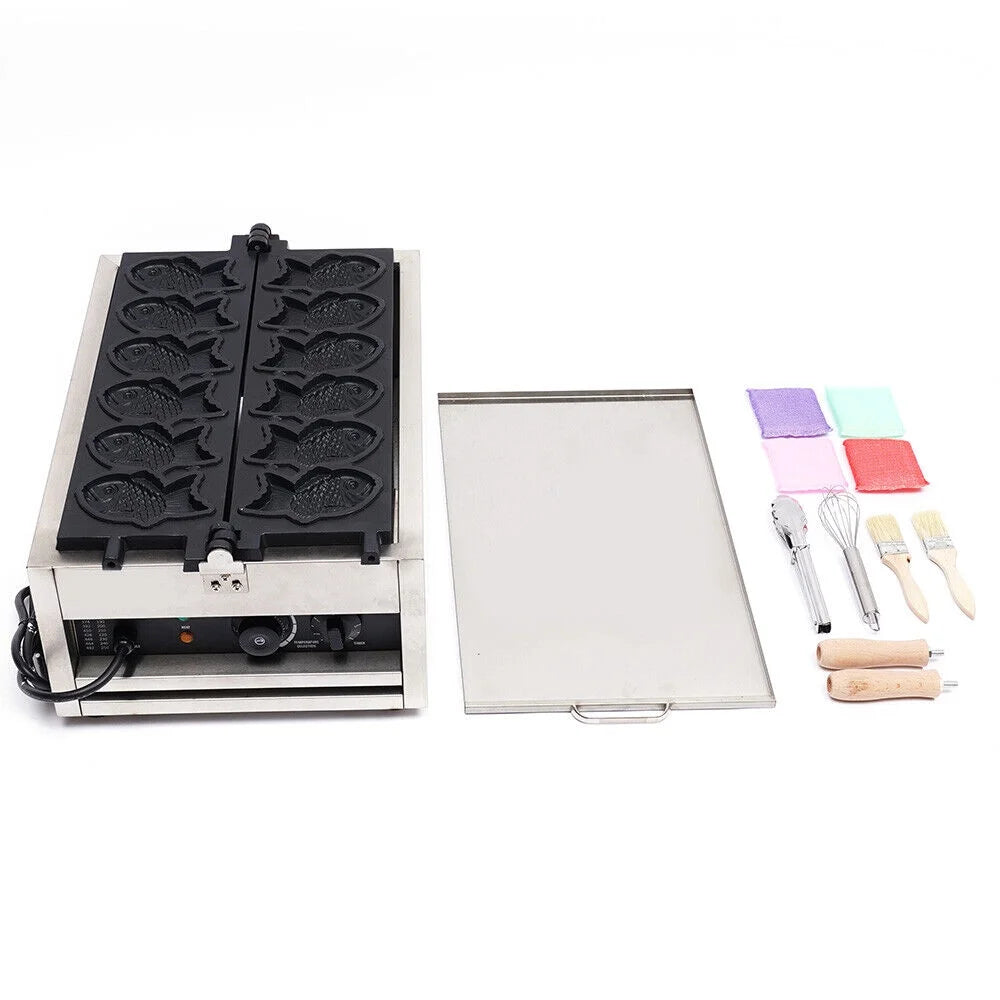 Nonstick Stainless Steel Fish Shape Waffle Iron Baker Machine Y9687