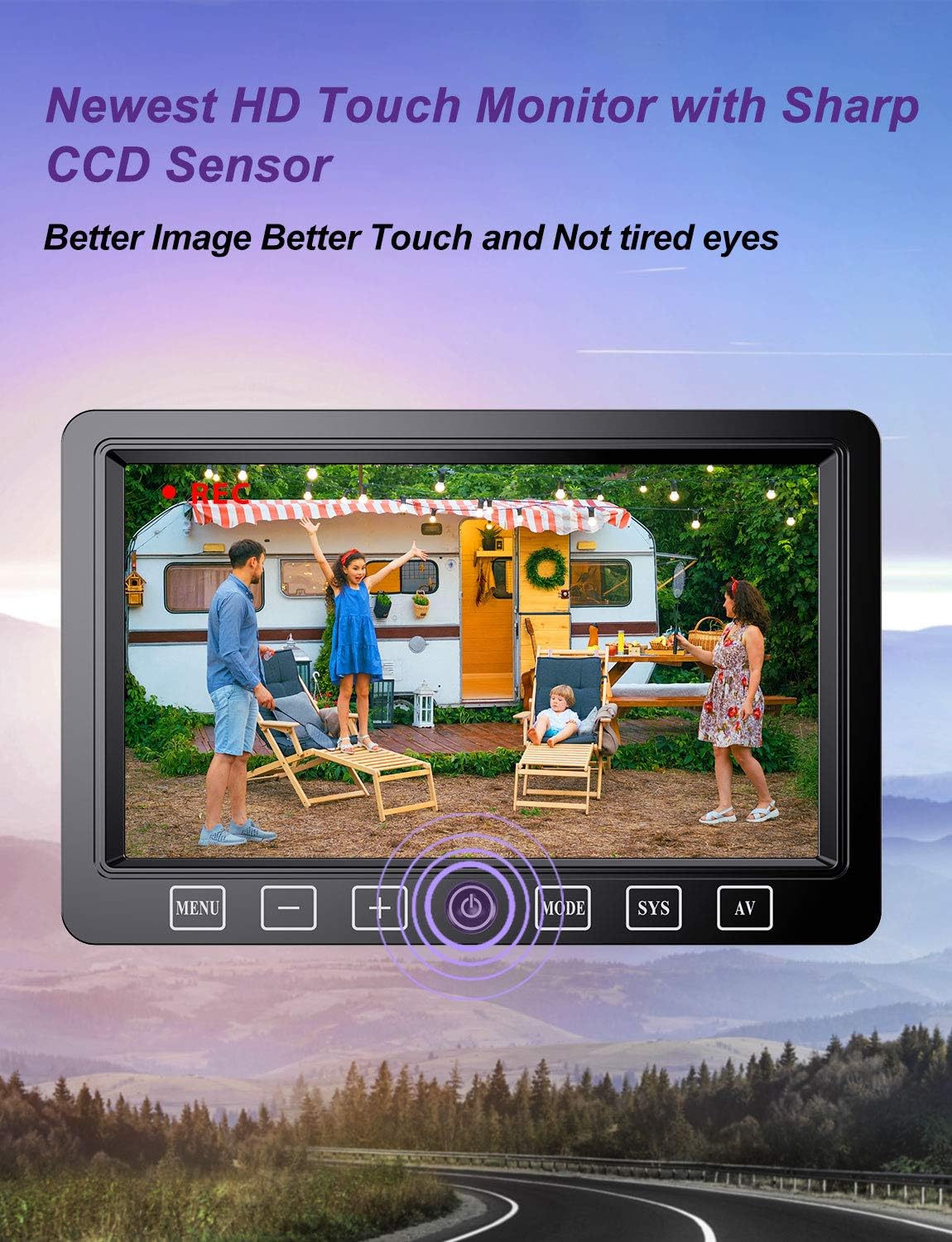 Backup Camera System with 7 Monitor Built-in DVR Waterproof Camera Kit W416263