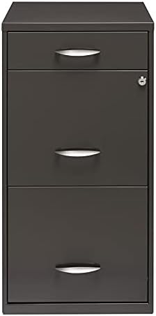 18 inch 3 Drawer Metal File Cabinet with Pencil Drawer Charcoal A3522