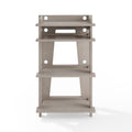 Gray MDF Wood and Birch Veneer Turntable Stand M137