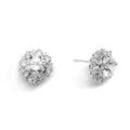 14K White Gold Designer Earrings with Princess Cut Diamonds X1676