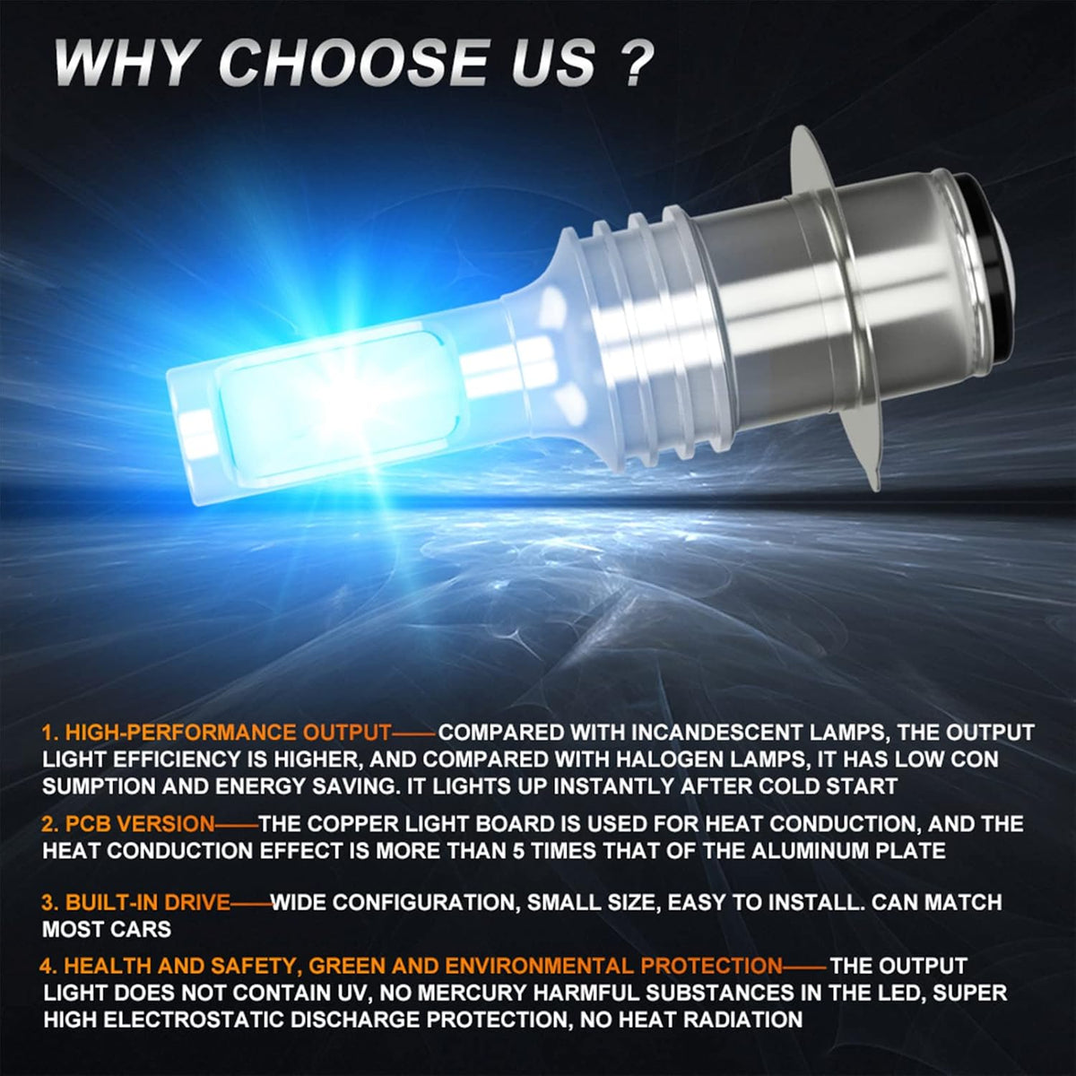 H6 H6M P15D BA20 LED Headlight Bulbs Combo Kit, Pack of 4 Pack of 2 O7549