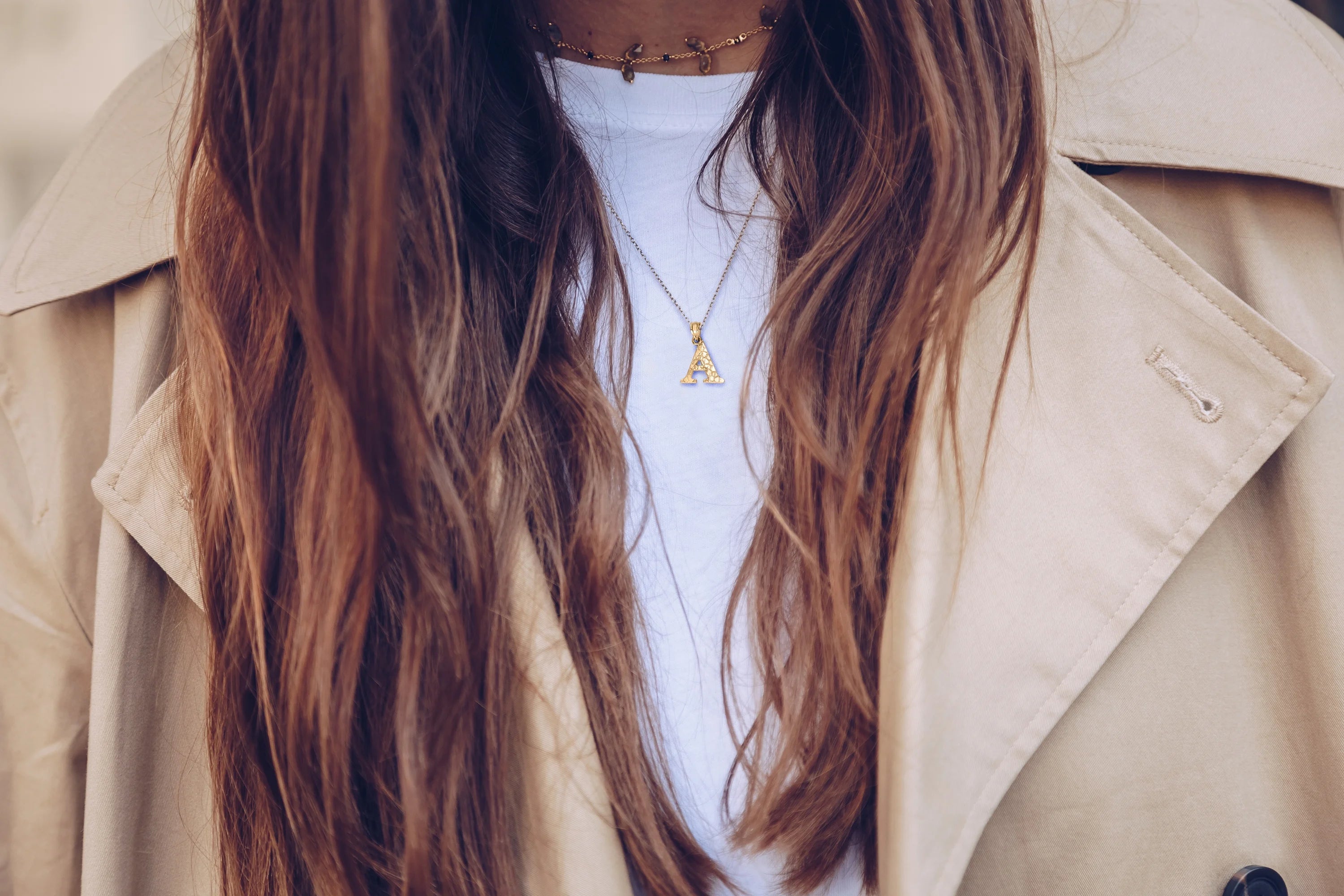 14k Solid Gold Letter I Pendant W234090