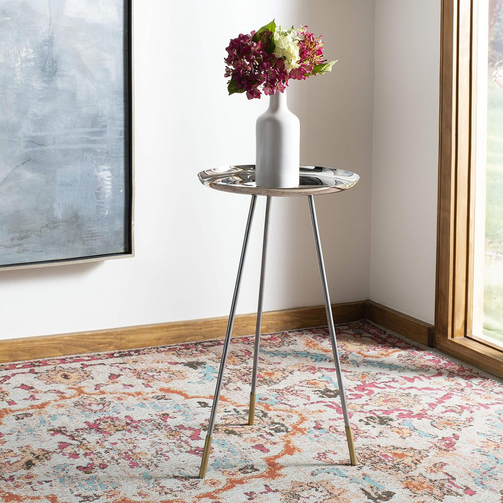 Nickel and Gold Tripod Leg Side Table Pack of 2 Y953905