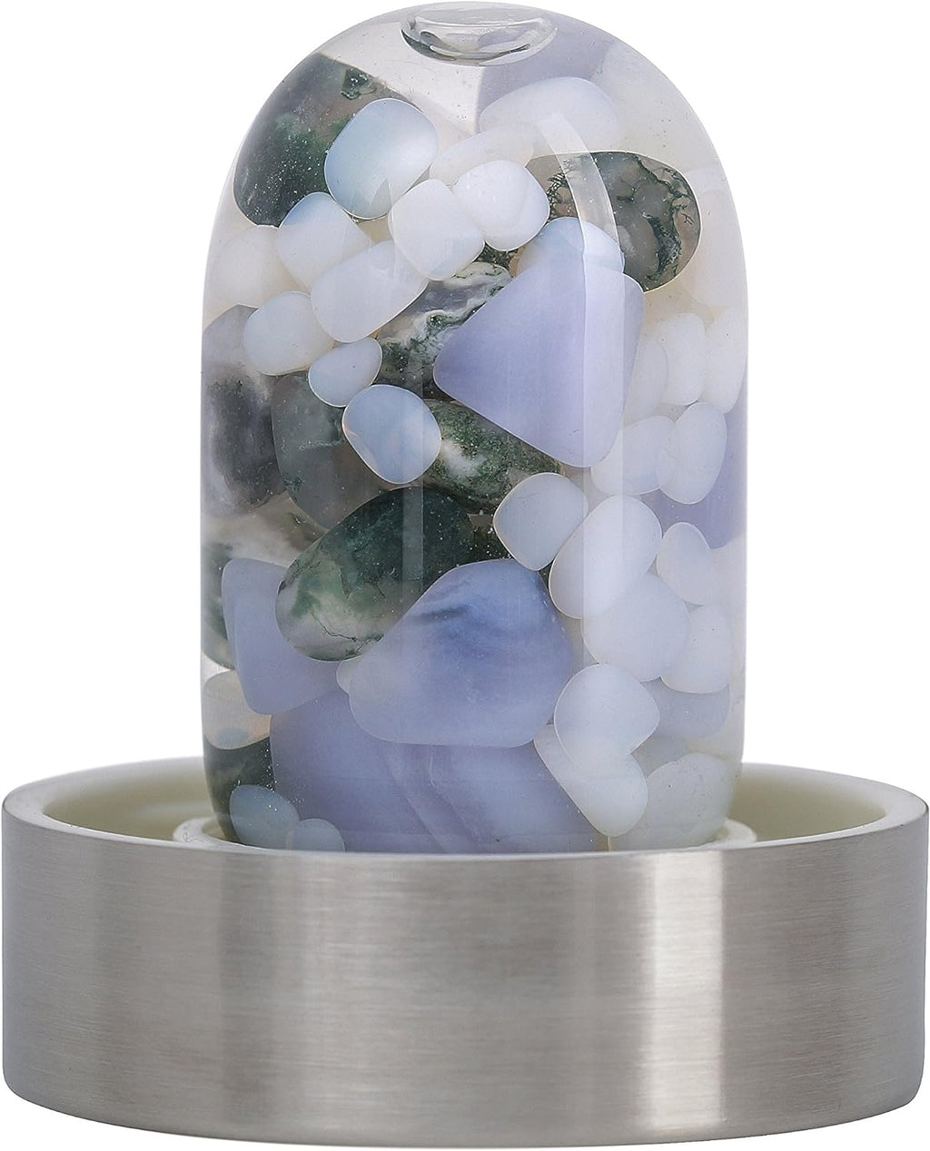 Crystal Water Bottle With Chalcedony, Moss Agate & Milk Opal E65427