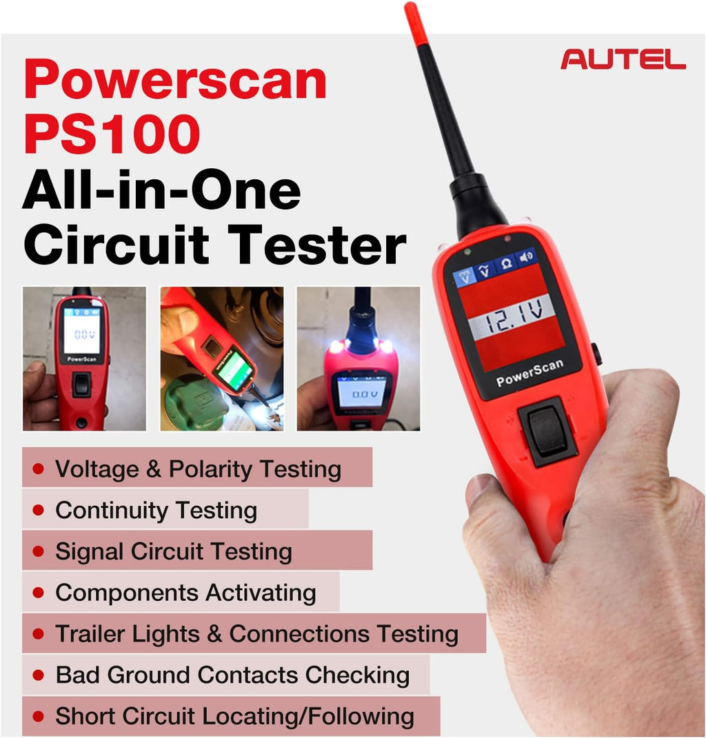 Circuit Tester with 20ft Cable, Built-In Circuit Breaker P124