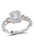 Emerald Cut Diamond Engagement Ring in 14K White Gold F485405