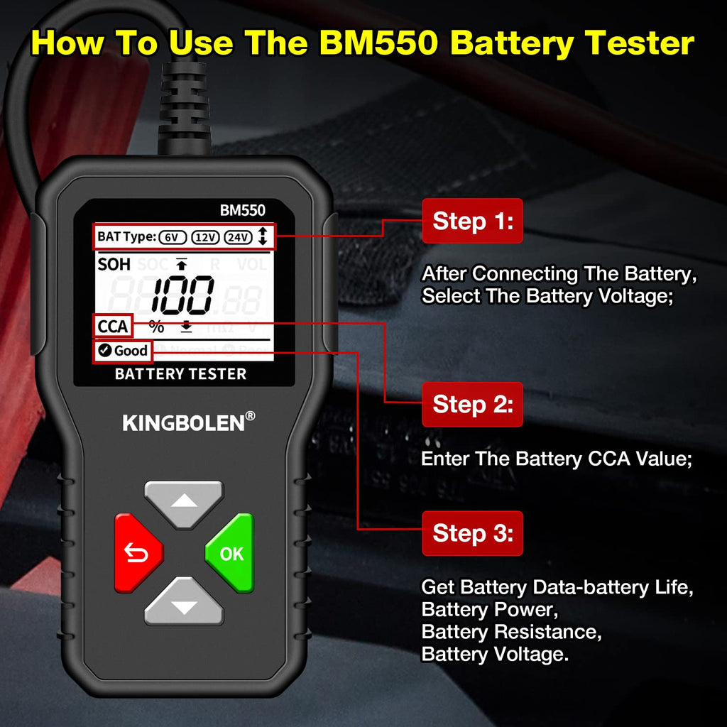 6V 12V 24V Car Battery Tester G238