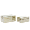 Set of 2 Gold Wood Box M839006